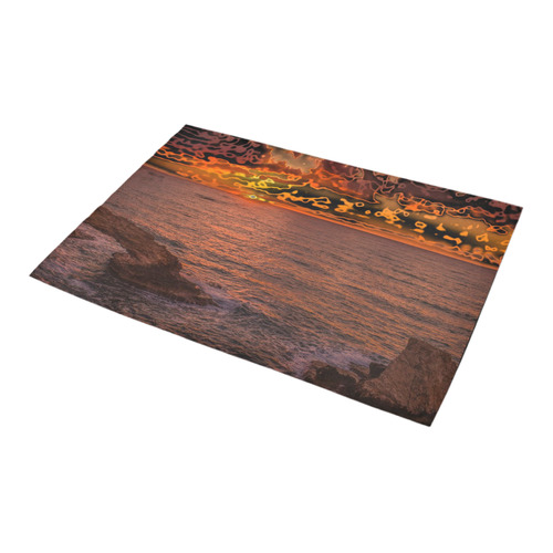 travel to sunset 3 by JamColors Azalea Doormat 24" x 16" (Sponge Material)