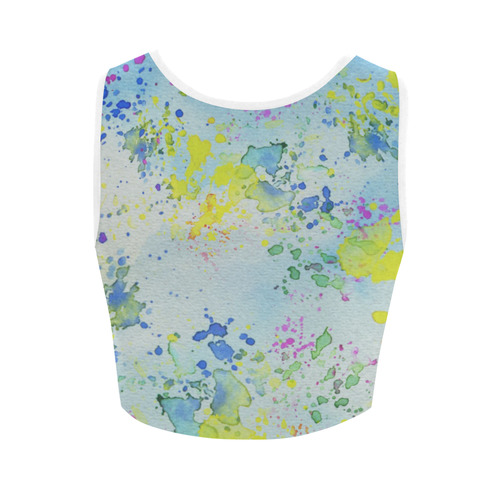 Watercolors splashes Women's Crop Top (Model T42)