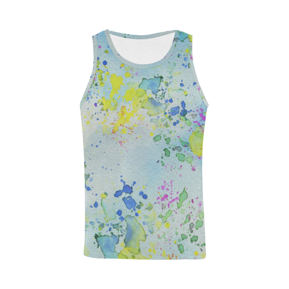 Watercolors splashes All Over Print Tank Top for Men (Model T43)