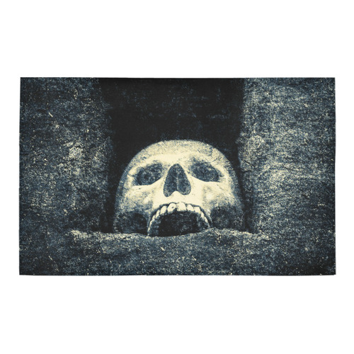 White Human Skull In A Pagan Shrine Halloween Cool Bath Rug 20''x 32''