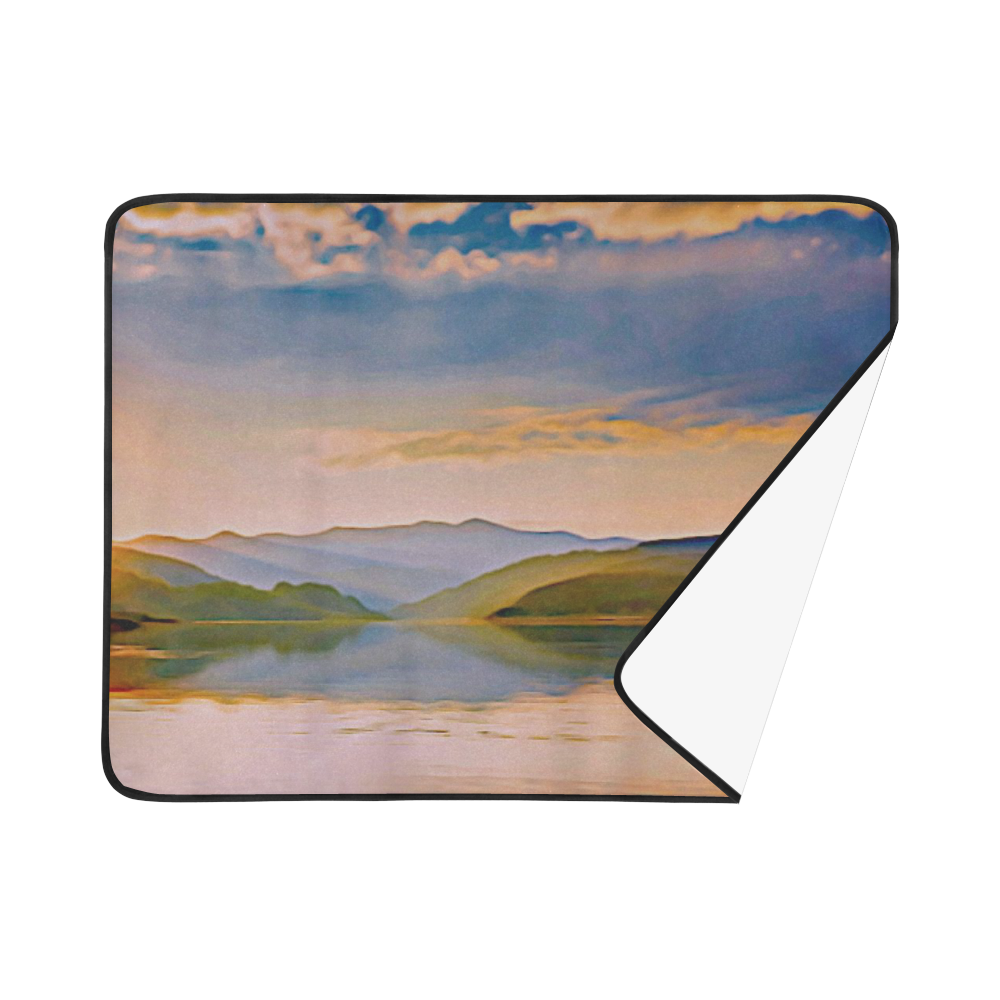 Travel to sunset 01 by JamColors Beach Mat 78"x 60"