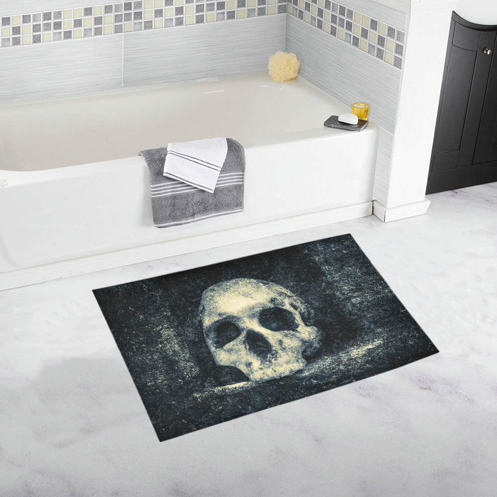 Man Skull In A Savage Temple Halloween Horror Bath Rug 20''x 32''