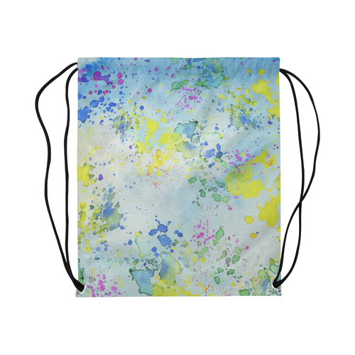 Watercolors splashes Large Drawstring Bag Model 1604 (Twin Sides)  16.5"(W) * 19.3"(H)