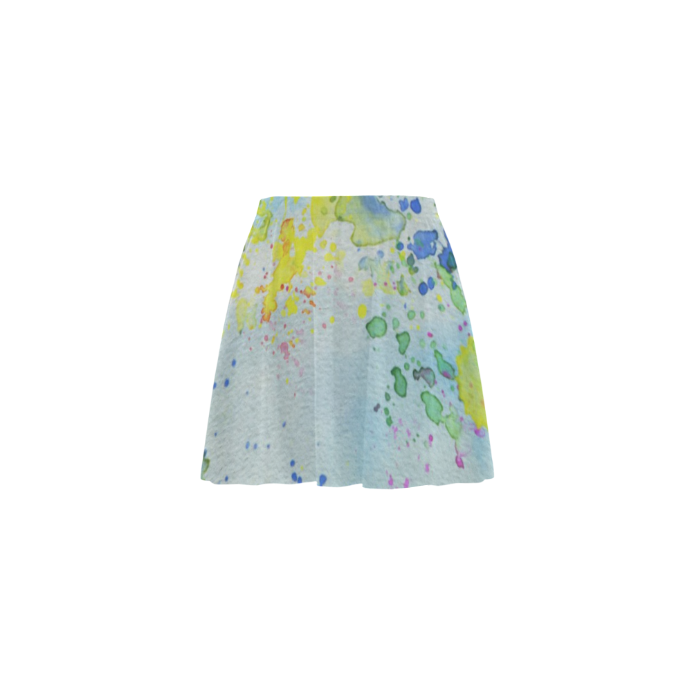 Watercolors splashes Mini Skating Skirt (Model D36)