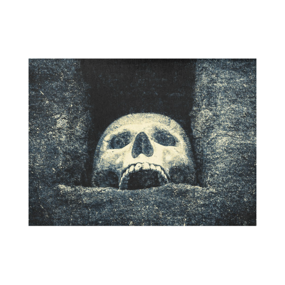 White Human Skull In A Pagan Shrine Halloween Cool Placemat 14’’ x 19’’ (Set of 6)