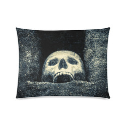White Human Skull In A Pagan Shrine Halloween Cool Custom Zippered Pillow Case 20"x26"(Twin Sides)