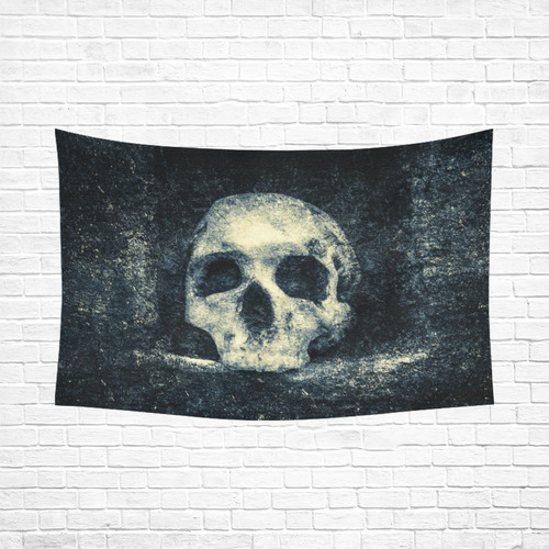 Man Skull In A Savage Temple Halloween Horror Cotton Linen Wall Tapestry 90"x 60"