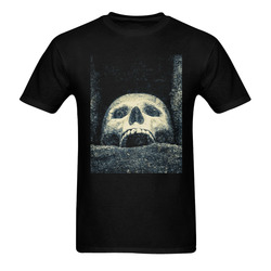 White Human Skull In A Pagan Shrine Halloween Cool Sunny Men's T- shirt (Model T06)