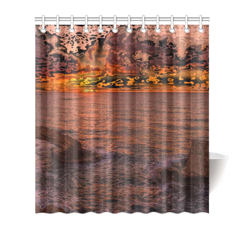 travel to sunset 3 by JamColors Shower Curtain 66"x72"