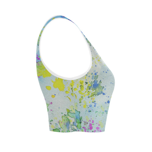 Watercolors splashes Women's Crop Top (Model T42)