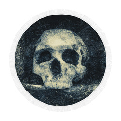 Man Skull In A Savage Temple Halloween Horror Circular Beach Shawl 59"x 59"