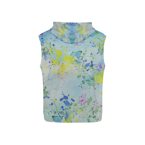 Watercolors splashes All Over Print Sleeveless Hoodie for Kid (Model H15)