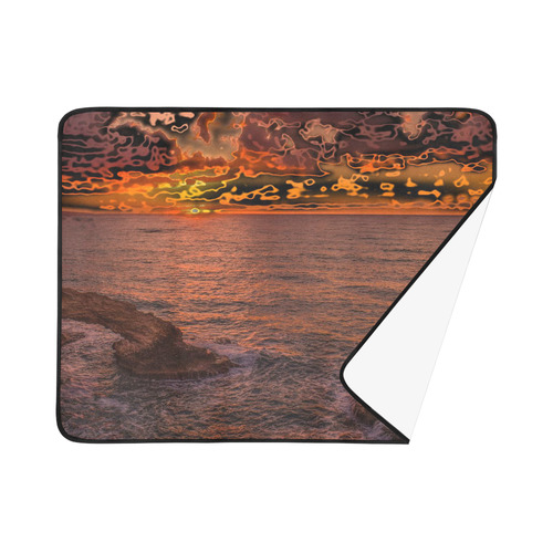 travel to sunset 3 by JamColors Beach Mat 78"x 60"