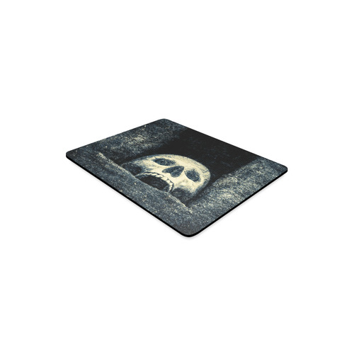 White Human Skull In A Pagan Shrine Halloween Cool Rectangle Mousepad