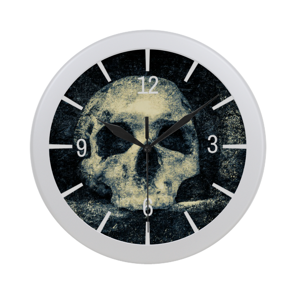 Halloween Gothic Horror Human Skull Wall Clock Circular Plastic Wall clock