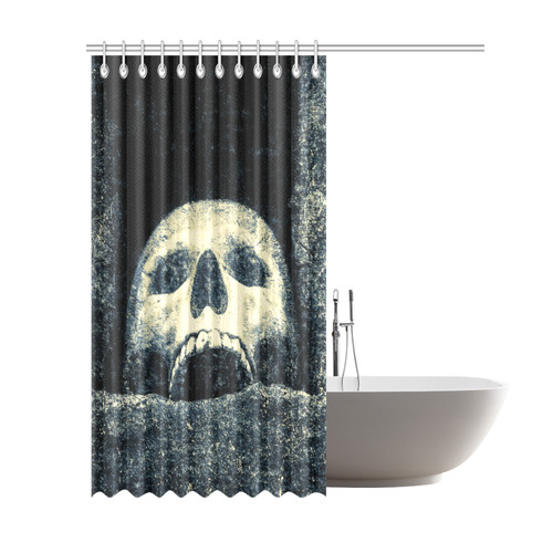 White Human Skull In A Pagan Shrine Halloween Cool Shower Curtain 69"x84"