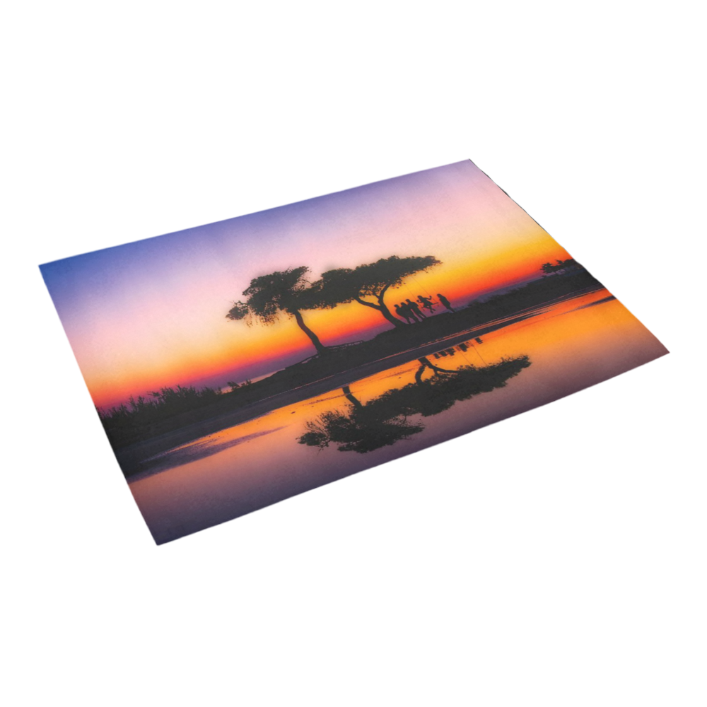 travel to sunset 06 by JamColors Azalea Doormat 24" x 16" (Sponge Material)