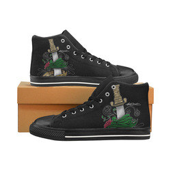 Symbolic Sword Men’s Classic High Top Canvas Shoes /Large Size (Model 017)