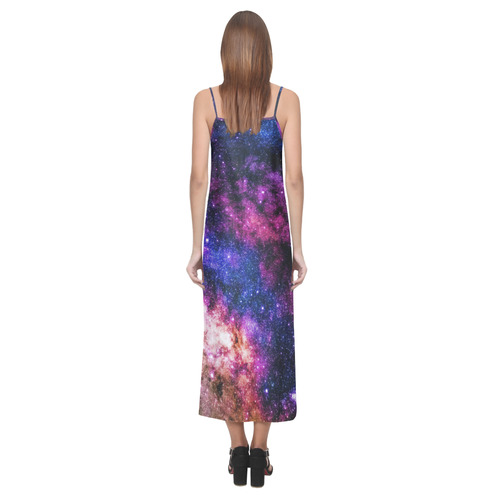 galaxy V-Neck Open Fork Long Dress(Model D18)