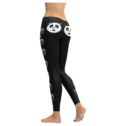 Panda Prints Women's Low Rise Leggings (Invisible Stitch) (Model L05)