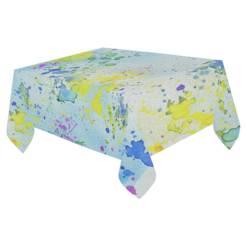 Watercolors splashes Cotton Linen Tablecloth 52"x 70"