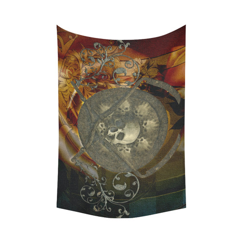 Awesome creepy skulls Cotton Linen Wall Tapestry 90"x 60"