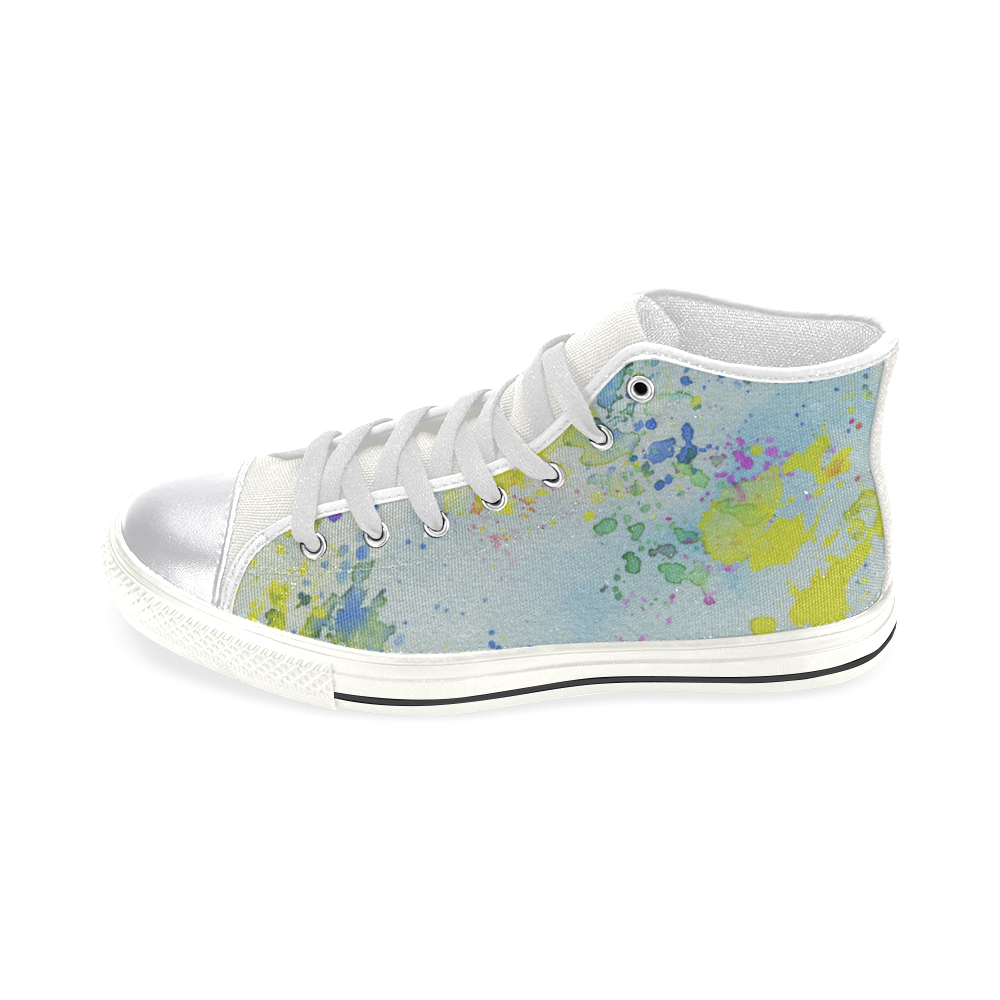 Watercolors splashes Women's Classic High Top Canvas Shoes (Model 017)