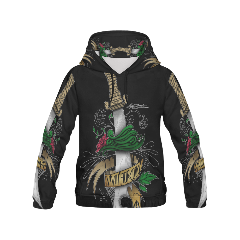 Symbolic Sword All Over Print Hoodie for Men (USA Size) (Model H13)