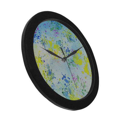 Watercolors splashes Circular Plastic Wall clock