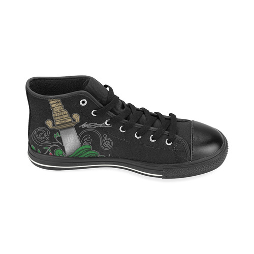 Symbolic Sword High Top Canvas Women's Shoes/Large Size (Model 017)