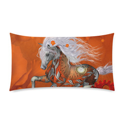 Wonderful steampunk horse, red white Custom Rectangle Pillow Case 20"x36" (one side)