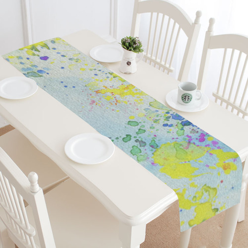 Watercolors splashes Table Runner 16x72 inch