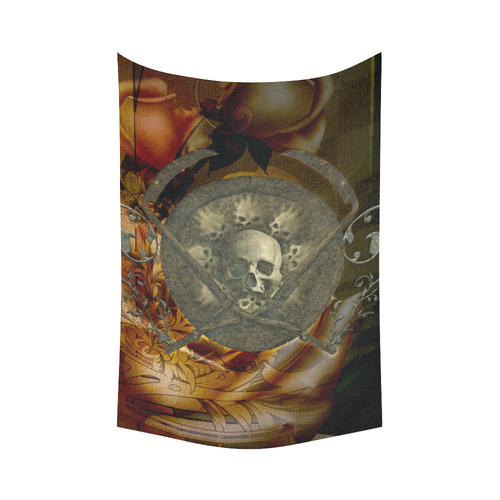 Awesome creepy skulls Cotton Linen Wall Tapestry 60"x 90"