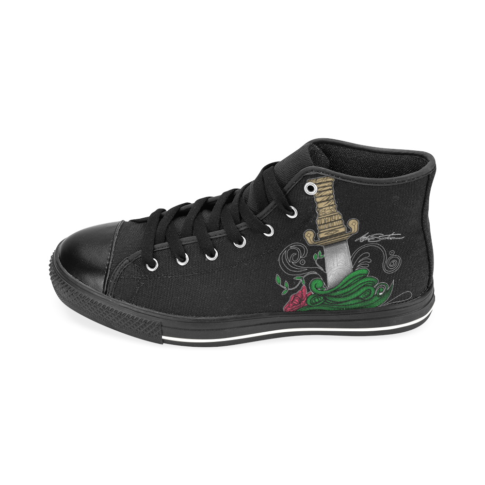 Symbolic Sword Men’s Classic High Top Canvas Shoes /Large Size (Model 017)