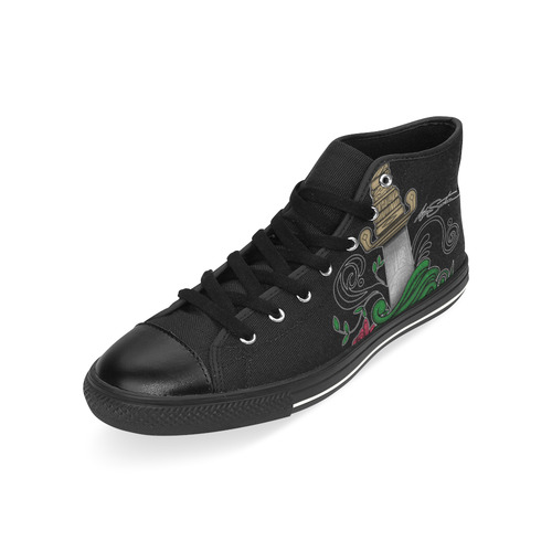 Symbolic Sword High Top Canvas Women's Shoes/Large Size (Model 017)