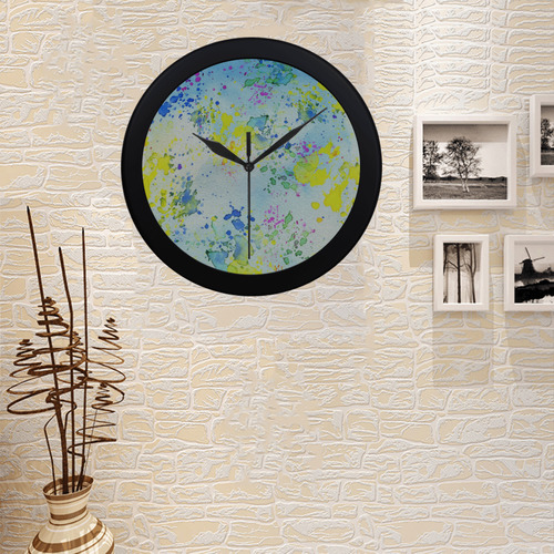 Watercolors splashes Circular Plastic Wall clock