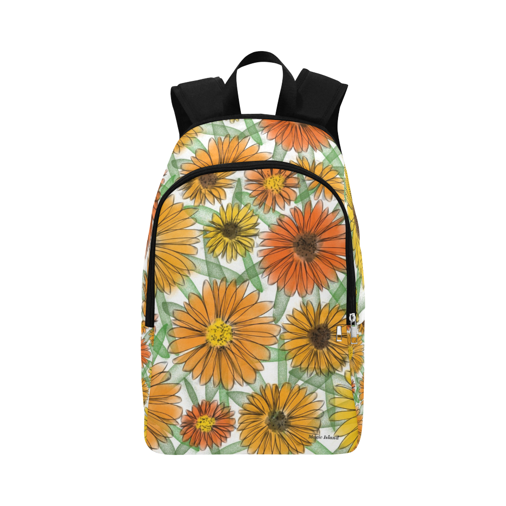 Calendula Black. Inspired by the Magic Island of Gotland. Fabric Backpack for Adult (Model 1659)