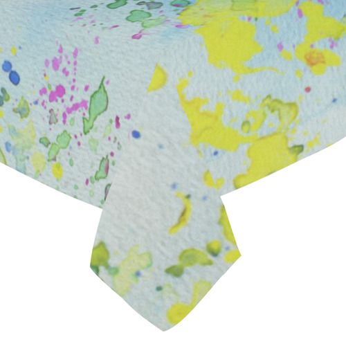 Watercolors splashes Cotton Linen Tablecloth 52"x 70"