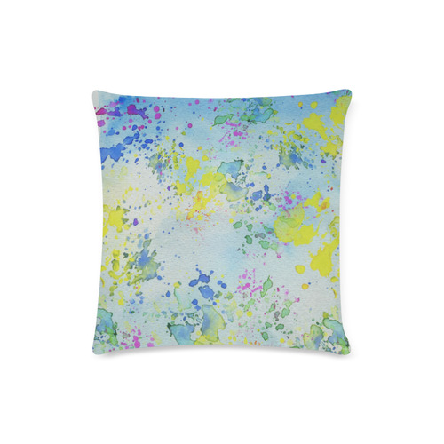 Watercolors splashes Custom Zippered Pillow Case 16"x16"(Twin Sides)