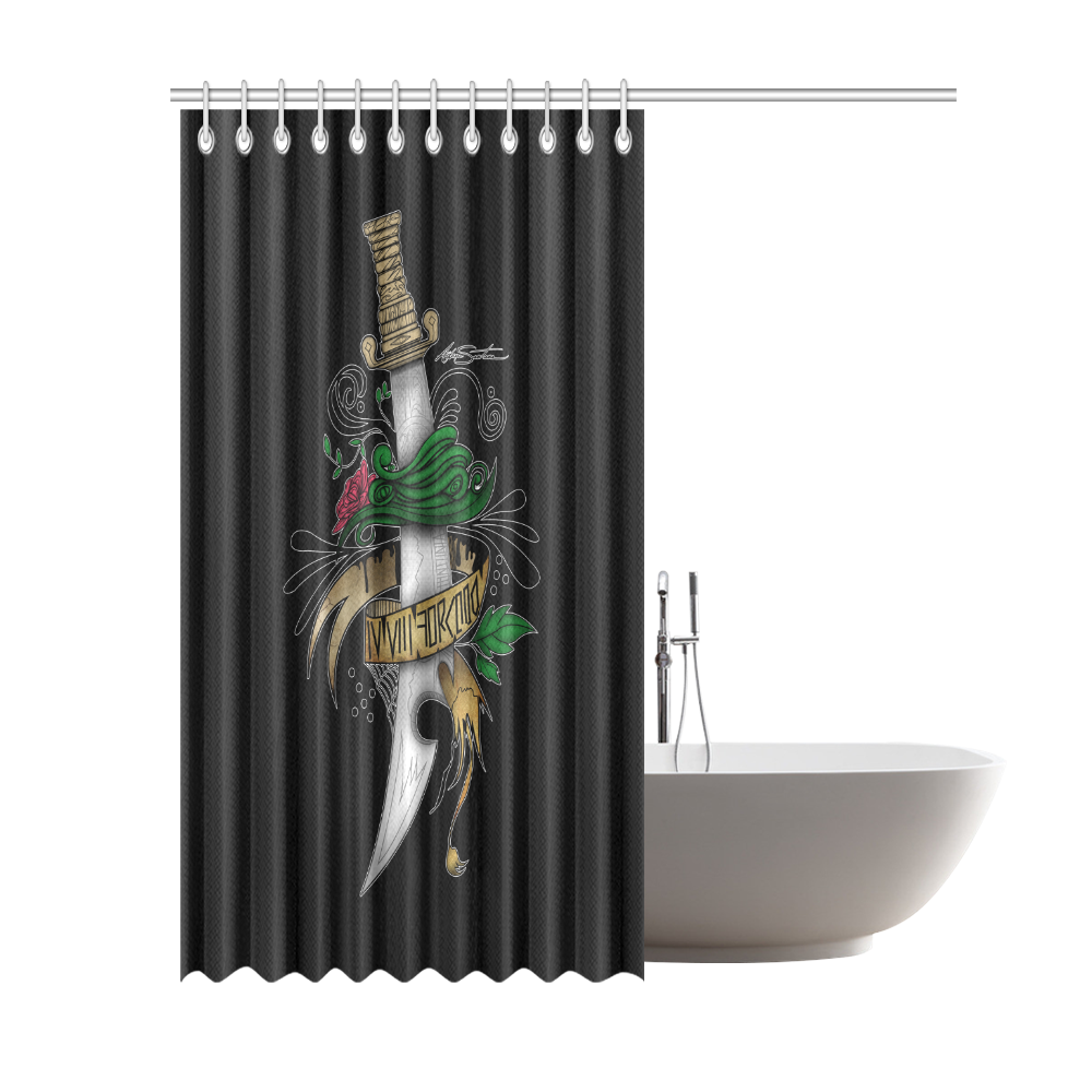 Symbolic Sword Shower Curtain 69"x84"