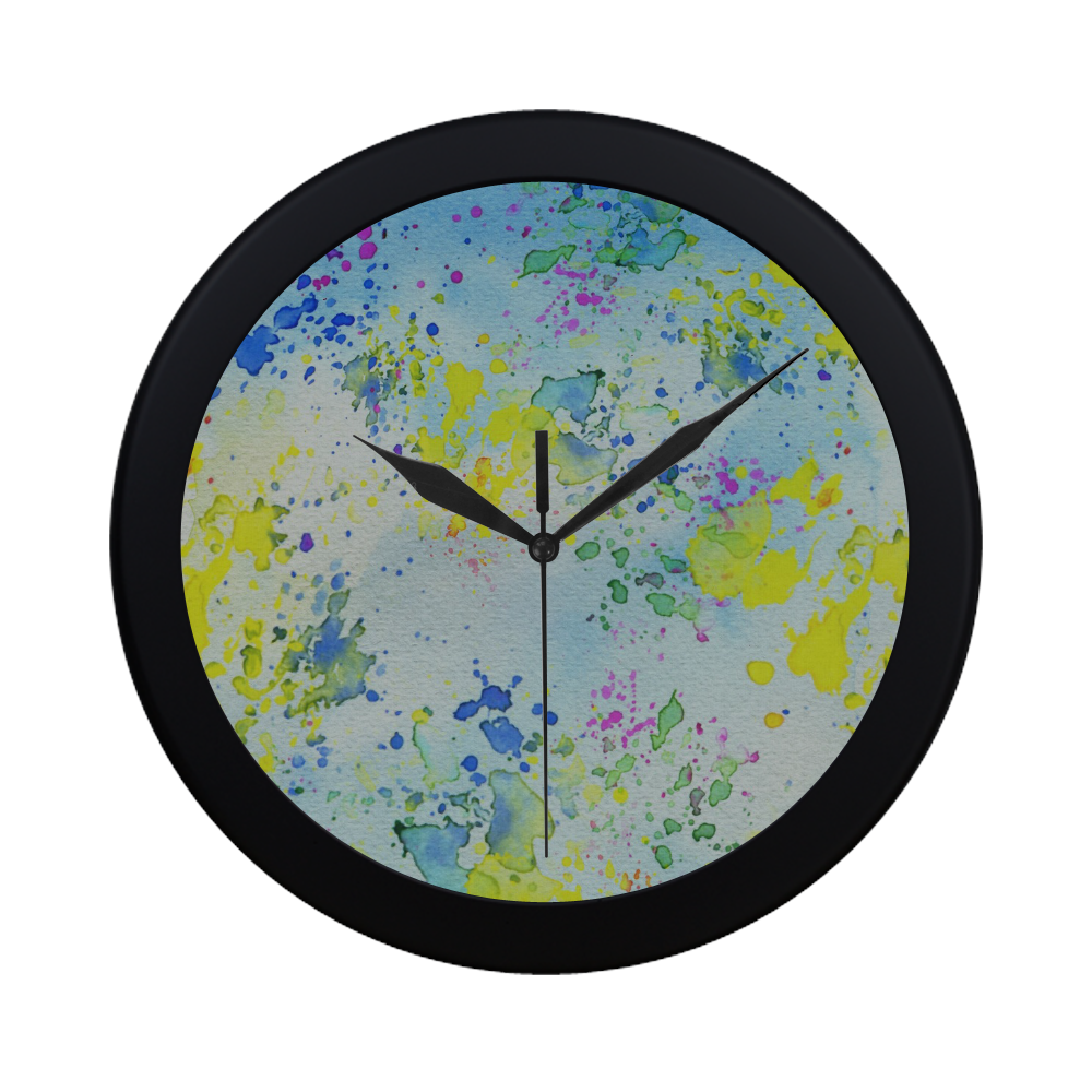 Watercolors splashes Circular Plastic Wall clock
