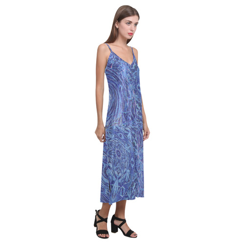 Swirling Night V-Neck Open Fork Long Dress(Model D18)
