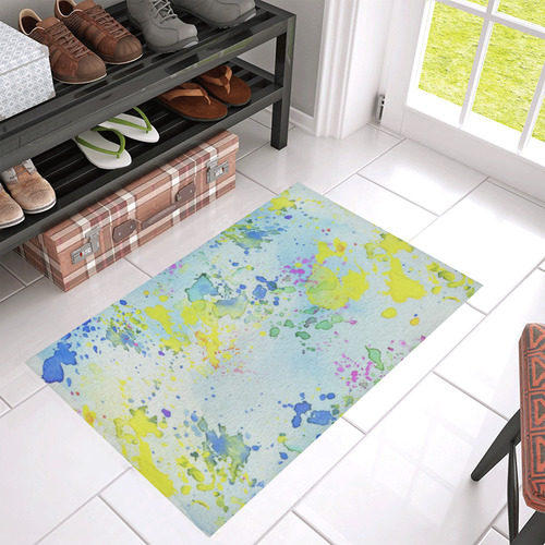 Watercolors splashes Azalea Doormat 30" x 18" (Sponge Material)
