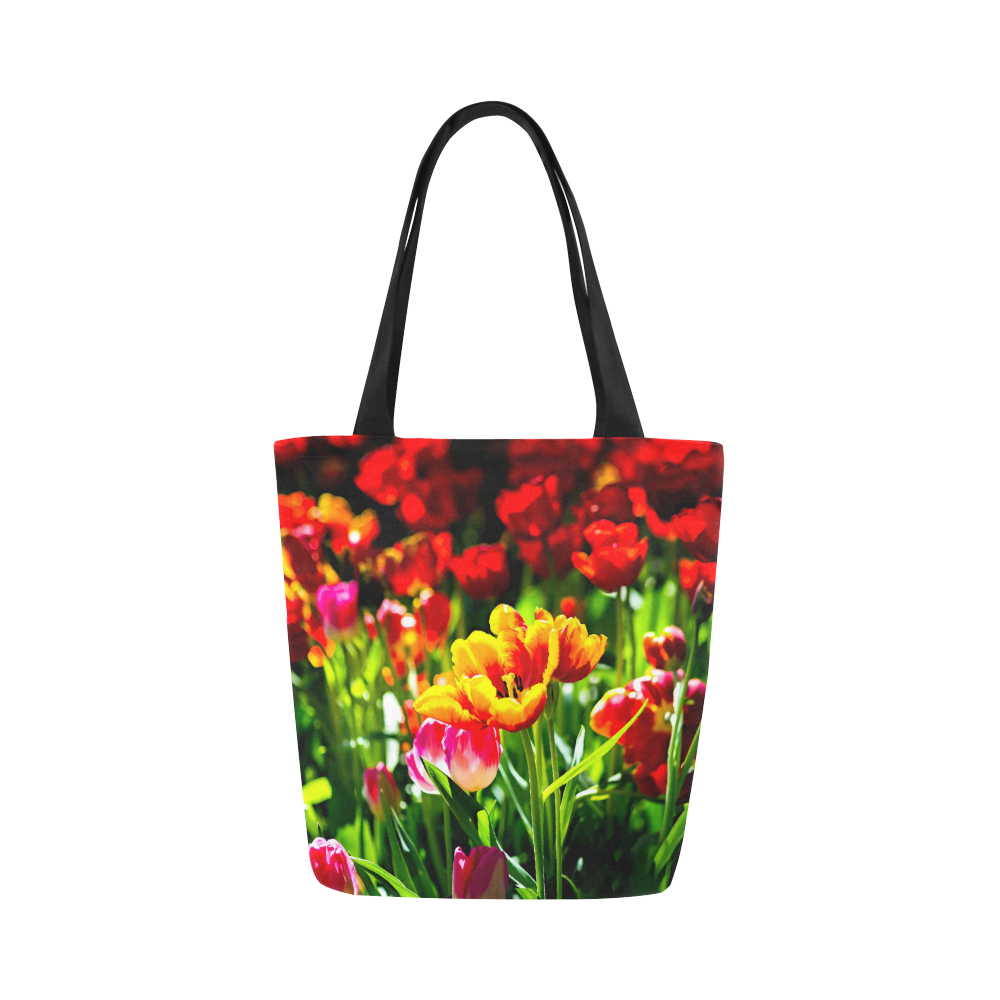 Tulip Flower Colorful Beautiful Spring Floral Canvas Tote Bag (Model 1657)