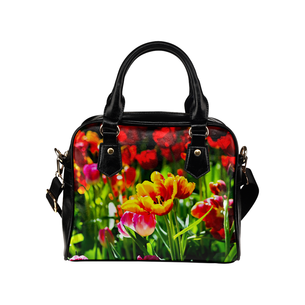 Tulip Flower Colorful Beautiful Spring Floral Shoulder Handbag (Model 1634)