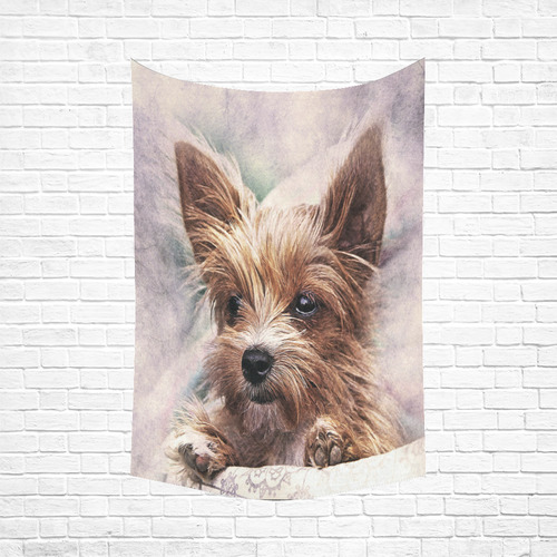 Darling Dogs 4 Cotton Linen Wall Tapestry 60"x 90"