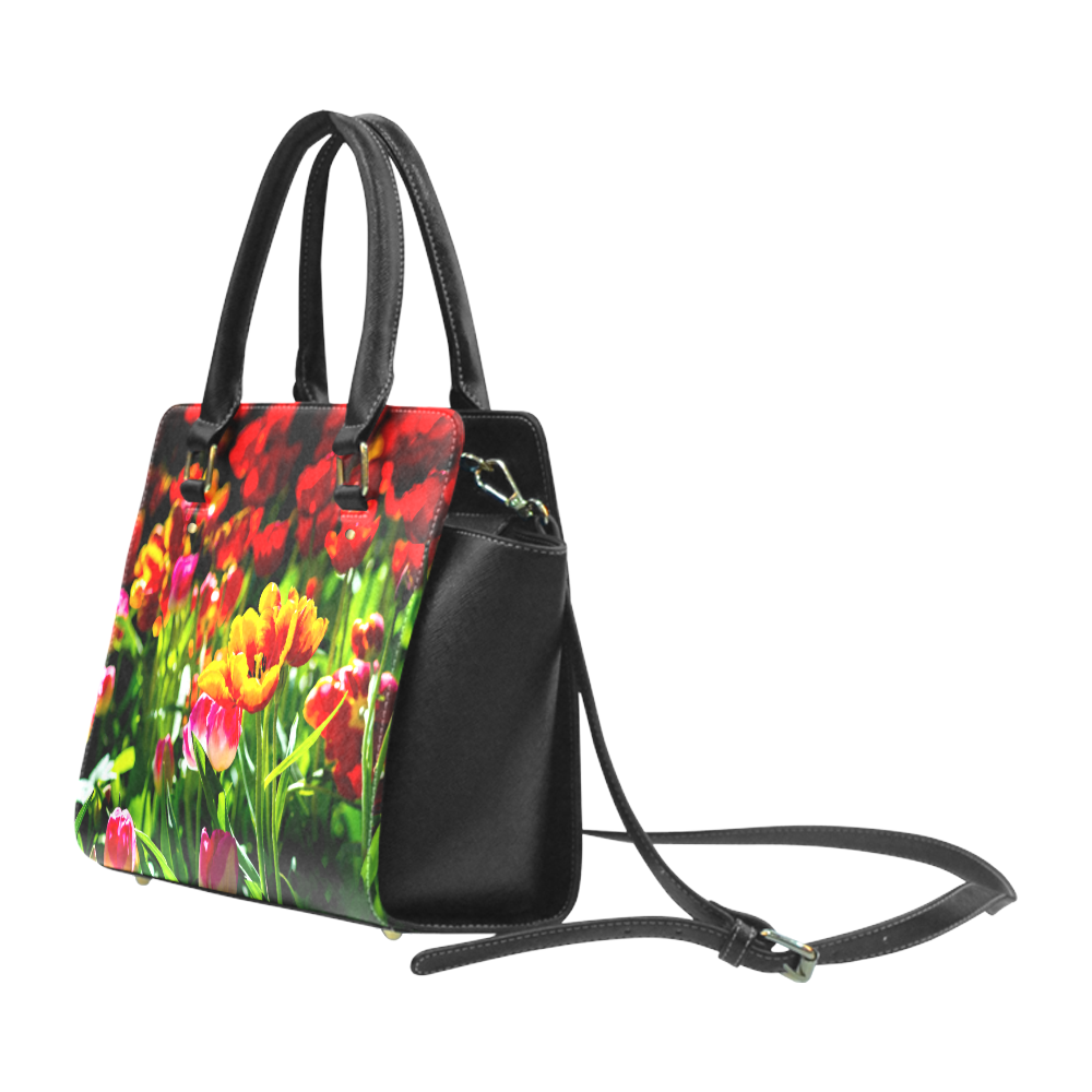 Colorful tulip flowers chic spring floral beauty Classic Shoulder Handbag (Model 1653)