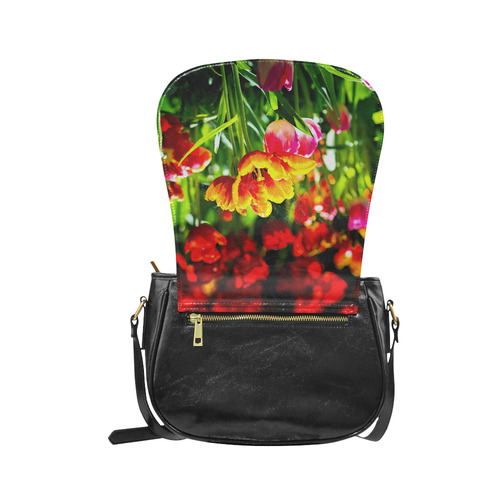 Tulip Flower Colorful Beautiful Spring Floral Classic Saddle Bag/Small (Model 1648)