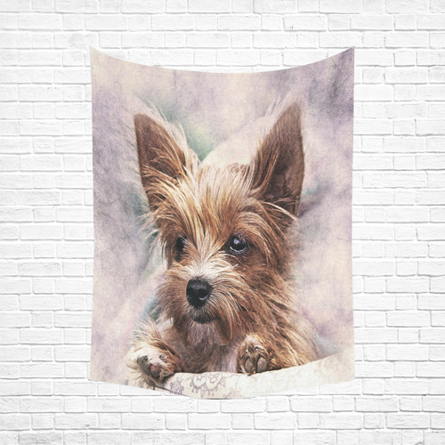 Darling Dogs 4 Cotton Linen Wall Tapestry 60"x 80"
