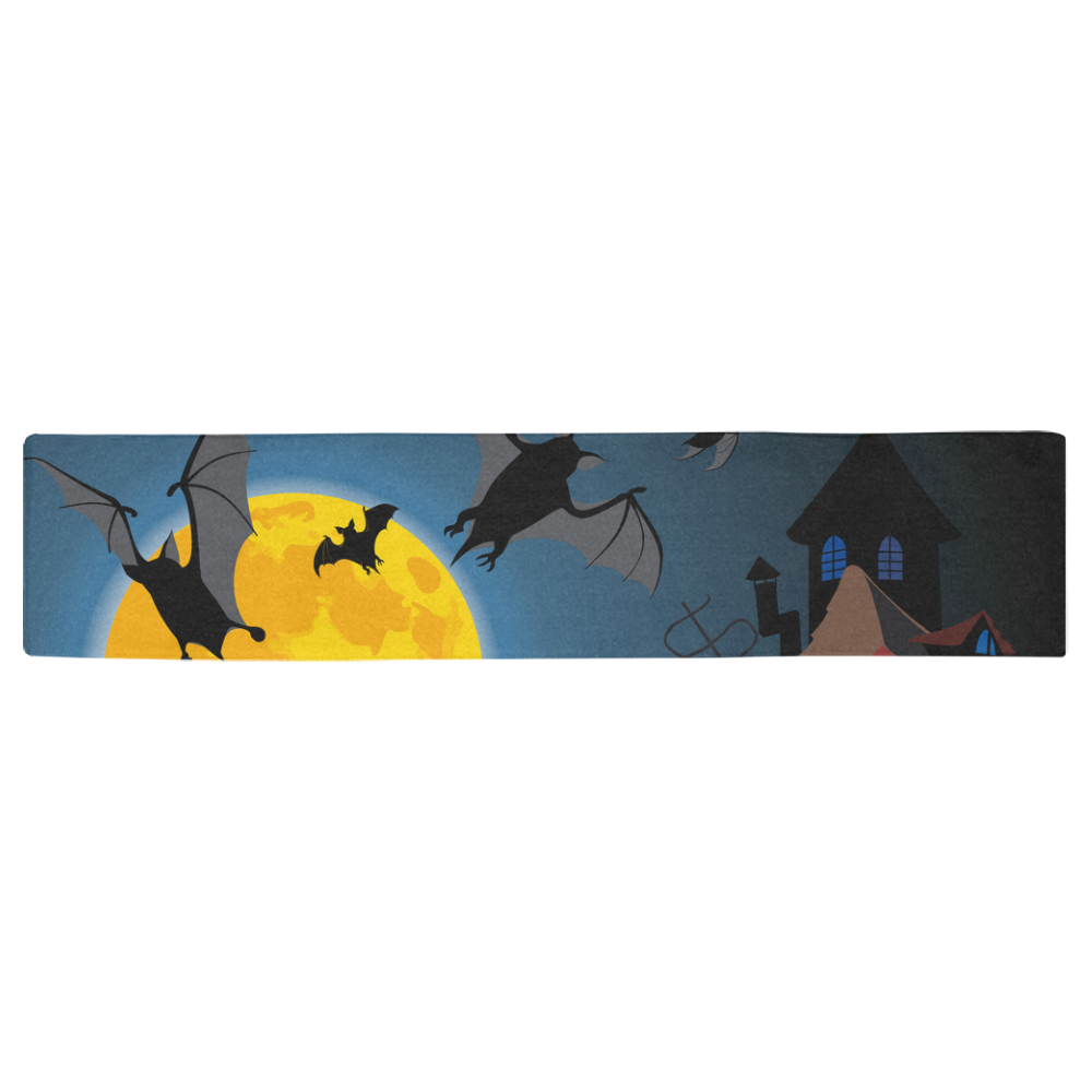 halloween bat moon Table Runner 16x72 inch